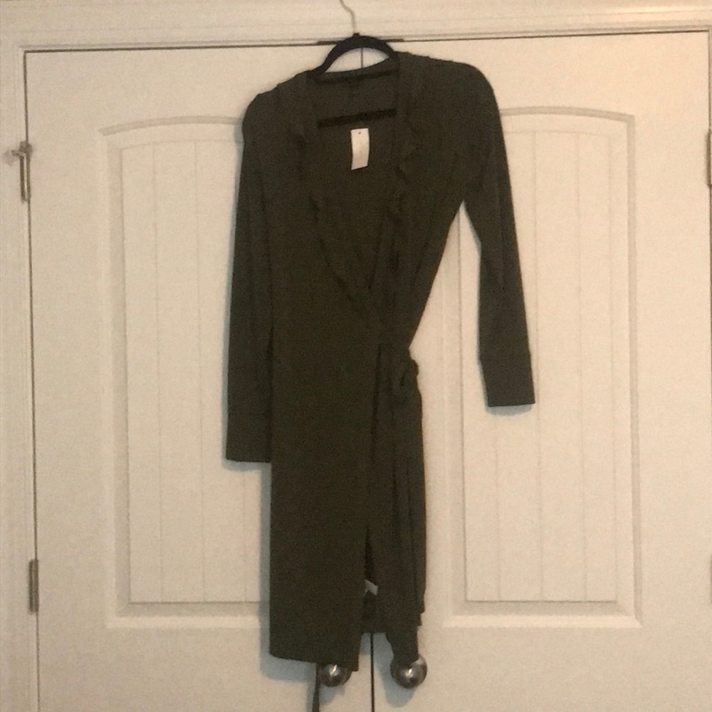 Hunter green wrap dress